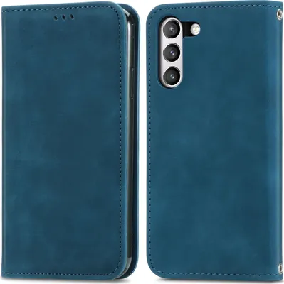 Produktbild von Mobigear Retro Slim  Samsung Galaxy S21 FE Hülle Klapphülle Geldbörse - Blau