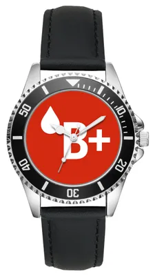 Produktbild von KIESENBERG Herrenuhr Armbanduhr Blutgruppen Blutgruppe B+ Geschenk Fan Artikel Analog Quartz Lederarmband Uhr L-2025003