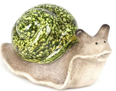 Produktbild von Deko Schnecke klein aus Terrakotta mit glasiertem Haus ca. 15x8x7,5 cm dekorative Figur für Garten Balkon Terrasse