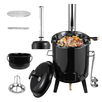 Image de Casserole, capacité 21 L, tôle d'acier émaillée, noir