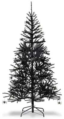 Productafbeelding van Zwarte Halloween-boom met paarse LED-verlichting, 183 cm