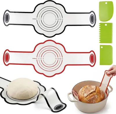 Produktbild von 2 Stück Brotschlinge Silikon Backmatte mit 3 Schaber