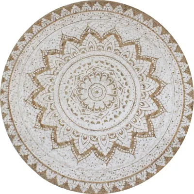 Produktbild von Teppich Jute Geflochten Bedruckt 150 cm Rund