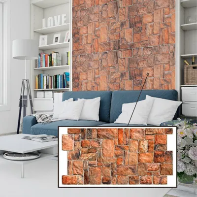 Produktbild von 3D-Wandpaneele PVC | Steinoptik | Natural Stone - 1 Platte - 0.5 m² | Für Wohnzimmer, Küche & Bad | Einfache DIY-Montage