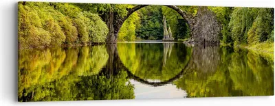 Produktbild von Bild auf Leinwand - Leinwandbild - Park Natur Wasser - 90x30cm - Wand Bild - Wanddeko - Wandbilder - Leinwanddruck - Bilder - Kunstdruck - Wanddekoration - Leinwand bilder - Wandkunst - AB90x30-3902