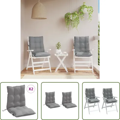 Image de The Living Store Coussins de chaise basse 2 pcs. Gris Tissu Oxford