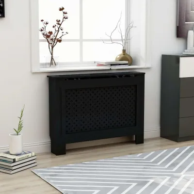 Productafbeelding van Radiatorombouw - Radiatorafdekking - Radiatorkast - Verwarming Ombouw - Radiatorpaneel - Zwart MDF