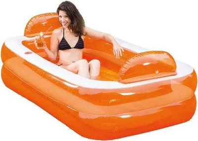 Productafbeelding van Famanu Opblaasbaar zwembad: Ontspanning en plezier - Oranje, 195 x 122 x 50 cm