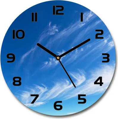 Produktbild von Wanduhr aus Glas 30fi Glasbild Glasuhr Gehärtetes Glas - schwarze-zeiger - Blue sky