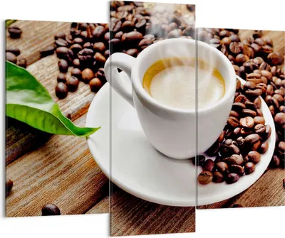 Produktbild von Bild auf Leinwand - Leinwandbild - Kaffee Tasse Espresso heiß - 130x100cm - Wand Bild - Wanddeko - Leinwanddruck - Bilder - Kunstdruck - Wanddekoration - Leinwand bilder - Wandkunst - CB130x100-2546
