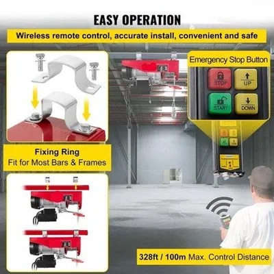 Image de Grue électrique avec câble, étanche, capacité de 300 kg, avec télécommande, pour bateau, voiture et garage