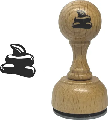 Produktbild von Stempel aus Holz mit 3 cm Motivdurchmesser, Stempelblock 3,5x3,5x7,5 cm