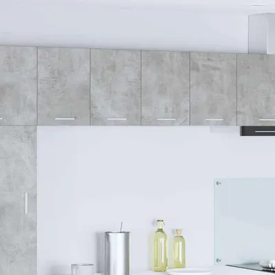 Produktbild von Möbel Hängeschrank 2 Stk. Betongrau und Weiß Holzwerkstoff - Küchenschränke &2510