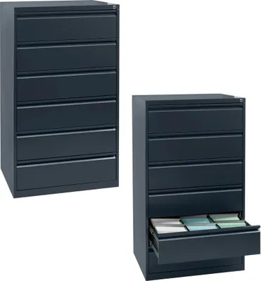 Produktbild von Gürkan Karteischrank anthrazit 6 Schubladen 76,0 x 62,0 x 132,0 cm