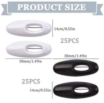Imagen del producto de Pasadores para hijab con protección de plástico, 50 unidades, en color y blanco, alfileres de seguridad para la ropa