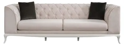 Obrázok produktu pre Látková trojmiestna pohovka Chesterfield 3 miestna pohovka béžová látka