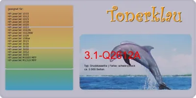 Produktbild von black Toner/Druckkassette 3.1-Q2612A [ mit Chip ]  kompatibel mit HP Q2612A [ 12A ]  Seiten: 2.000