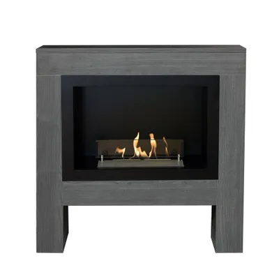 Image de Cheminée à éthanol Xaralyn - Bolea BBW - aspect bois - chauffage 1,5 kW - cheminée encastrable incluse - vraies flammes