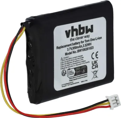 Produktbild von vhbw Akku Ersatz für TomTom F722060939, F724035958 für GPS Navigation Navi (950 mAh, 3,7 V, Li-Ion)