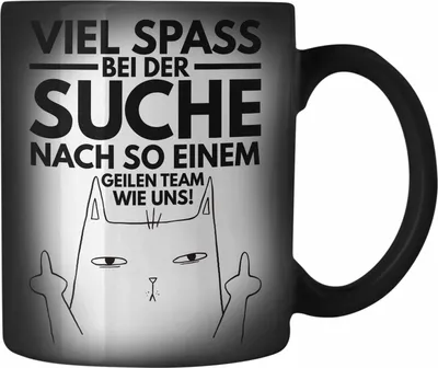 Produktbild von Trendation - Jobwechsel Farbwechsel Zauber-Tasse Geschenk Neuer Job Abschied Abschiedsgeschenk Kollege Kollegin (Schwarz)