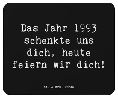 Produktbild von Mr. & Mrs. Panda Mouse Pad Spruch 1993 Geburtstag - Schwarz - Geschenk, besondere Anlässe, mauspad pc, Happy Birthday, Jubiläum, Mousepad, feiern, Geburtstagsgeschenk