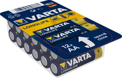 Zdjęcie produktu dla Varta Longlife AA LR6, Jednorazowa bateria, AA, Alkaliczny, 1,5 V, 12 szt., Niebieski, Żółty