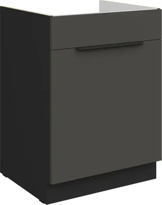 Immagine prodotto di Mobile base per lavello LUNARA - larghezza 60 cm, grafite / nero