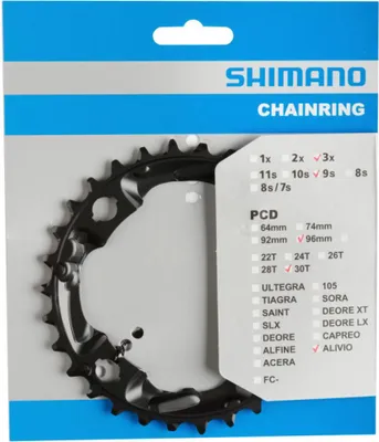 Obrázok produktu pre Reťazový krúžok SHIMANO - ALIVIO M4000/4050 30 - čierny
