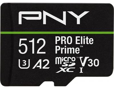 Produktbild von Pro Elite Prime microSD 512 GB (schwarz/grün, Class 10, U3, V30, A2, SD-Adapter)