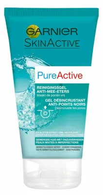 Produktbild von Garnier Skinactive Face Pure Active Reinigingsgel Anti-mee-eters Huid met Onzuiverheden - 150ml - Gezichtsreiniging, 200 g, Unisex, ölige Haut, Peeling, Zie ingrediëntendeclaratie, Gel