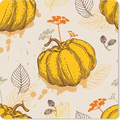 Produktbild von MuchoWow® Mauspad Mousepad Kürbis - Herbst - Muster 20x20 cm - Mousepads - Maus Mat - Pad - Mausunterlage - Desk Mat - Bureauartikeln