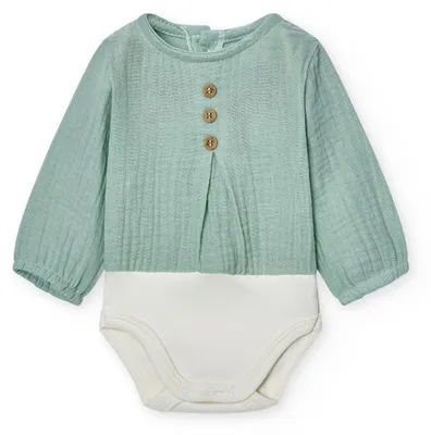 Productafbeelding van BABIDU langarmige babyromper, gemaakt van 100% katoen, zachte babyromper voor pasgeborenen