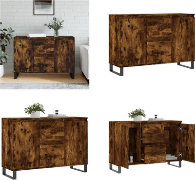 Produktbild von vidaXL Sideboard Räuchereiche 104x35x70 cm Holzwerkstoff - Sideboard - Sideboards - Kommode - Buffet