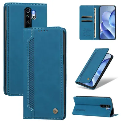 Produktbild von Handyhülle für Xiaomi Redmi Note 8 Pro, Leder Wallet Klapphülle mit Standfunktion, Stoßfeste Schutzhülle Blau