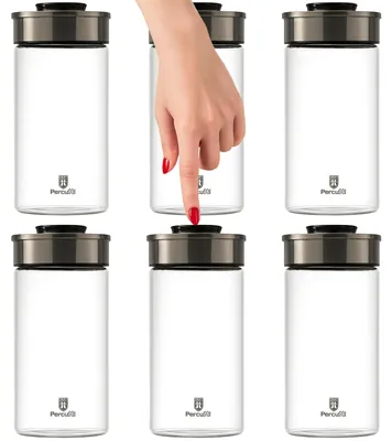 Vorratsgläser-Set 6er, 1950 ml, luftdicht, stapelbar, spülmaschinengeeignet