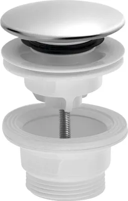 Produktbild von Bruckner Waschbecken-Ablaufgarnitur 5/4“, klick-klack, große Stopfen, 4-45mm, ABS / Edelstahl