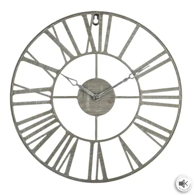 Wanduhr, Metall, Vintage, Ø 36,5 cm, grau