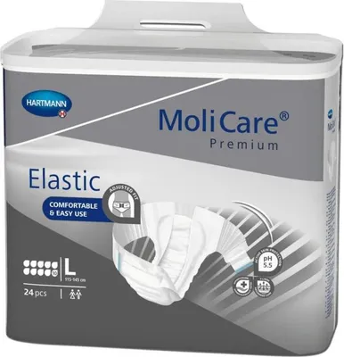 Image de Molicare Premium Slip Elastic 10 gouttes Large - 4 paquets de 14 protections