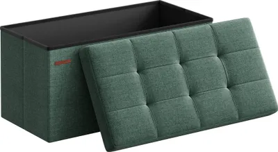Produktbild von SONGMICS Sitzhocker mit Stauraum, klappbare Sitzbank, 38 x 76 x 38 cm Fußbank, Aufbewahrungsbox, bis 300 kg belastbar, für Wohnzimmer Schlafzimmer