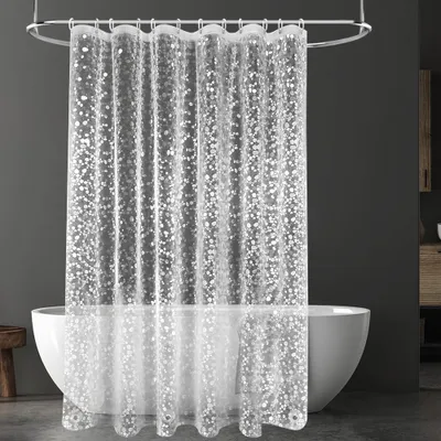 Obrázek produktu pro TRANKIELO® - Závěs do sprchy, rozměry 180 x 180 cm - Voděodolný, rychle schnoucí a pratelný - Antibakteriální a včetně kroužků