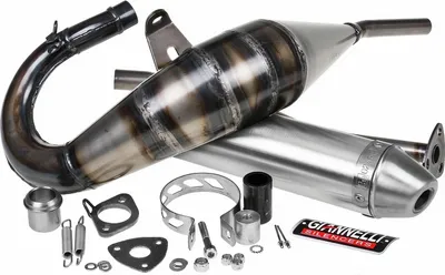Image de Giannelli système d'échappement Enduro avec homologation, en aluminium compatible avec Derbi Senda 2000 / DRD / Gilera RCR / SMT