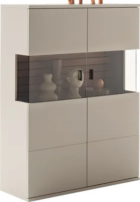 Produktbild von Highboard 100 cm in grau mit Eiche LIEZEN-05