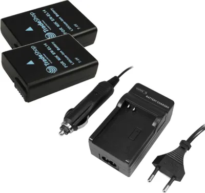 Produktbild von ANGEBOT IM SET: 2x Trade-Shop Kamera Li-Ion AKKU 1030mAh + LADEGERÄT für Nikon D-3100 / D-3200 / D-5100 / P-7000 / P-7100 / P-7700 ersetzt EN-EL14