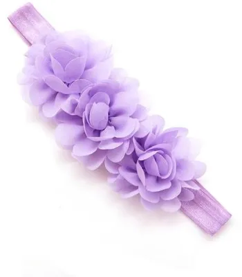 Productafbeelding van ONF3 - Babyhaarband - Hoofdband voor meisjes - Chiffon bloemen - Elastische tulband - Haaraccessoires voor baby - Geschikt voor 6 maanden tot 3 ...