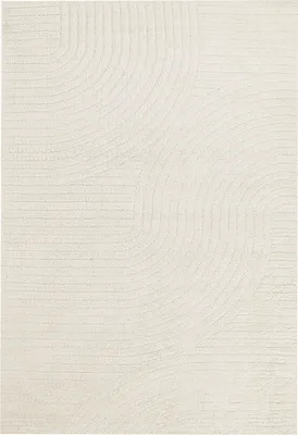 Obrázok produktu pre BELIANI Koberec béžový vlnený 160 x 230 cm s abstraktným vzorom obývacia izba spálňa moderný minimalistický dizajn