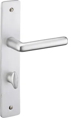 Image de Ensemble de poignées pour salle de bain/toilette Crecy à condamnation, carré 7mm, entr'axes 195mm, anodisé argent - THIRARD