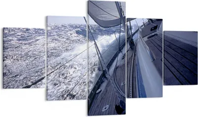 Produktbild von Bild auf Leinwand - Leinwandbild - Boot Ozean Reise Yacht - 125x70cm - Wand Bild - Wanddeko - Leinwanddruck - Bilder - Kunstdruck - Wanddekoration - Leinwand bilder - Wandkunst - EA125x70-0373