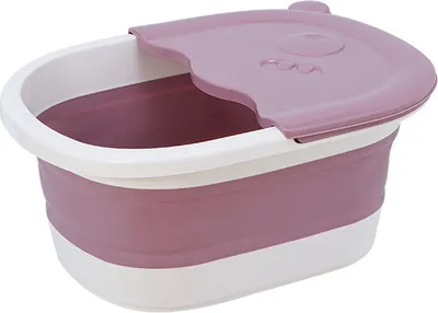 Imagen del producto de Bañera para pies AIORBER, plegable, que ahorra espacio, portátil, duradera, fácil de limpiar, para niños, 39x30x17 cm, color rosa