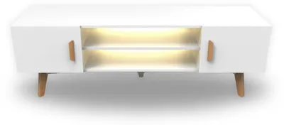 Produktbild von Lia weißes TV Lowboard mit integr. Beleuchtung im Skandi Look 150cm kalb |