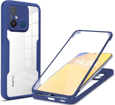 Produktbild von 360 Grad Rundum Schutz Handyhülle für Xiaomi Redmi 12C Full Cover Vollschutz Case Farbe: Blau